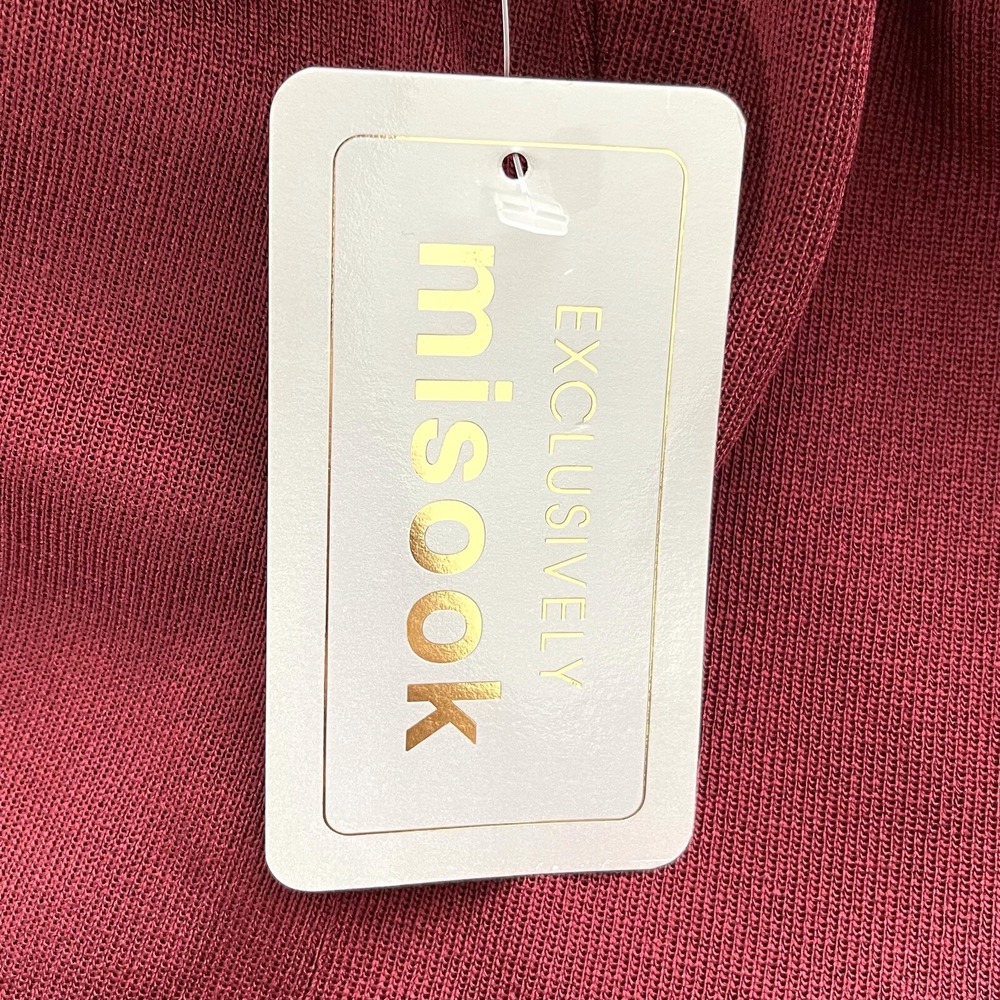 Exclusively Misook Women's Open Knit Cardigan Burgundy Petite Plus Size 3P NWT - Picture 12 of 12